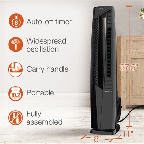 Lasko 1500W Electric All Season Tower Fan & Space .